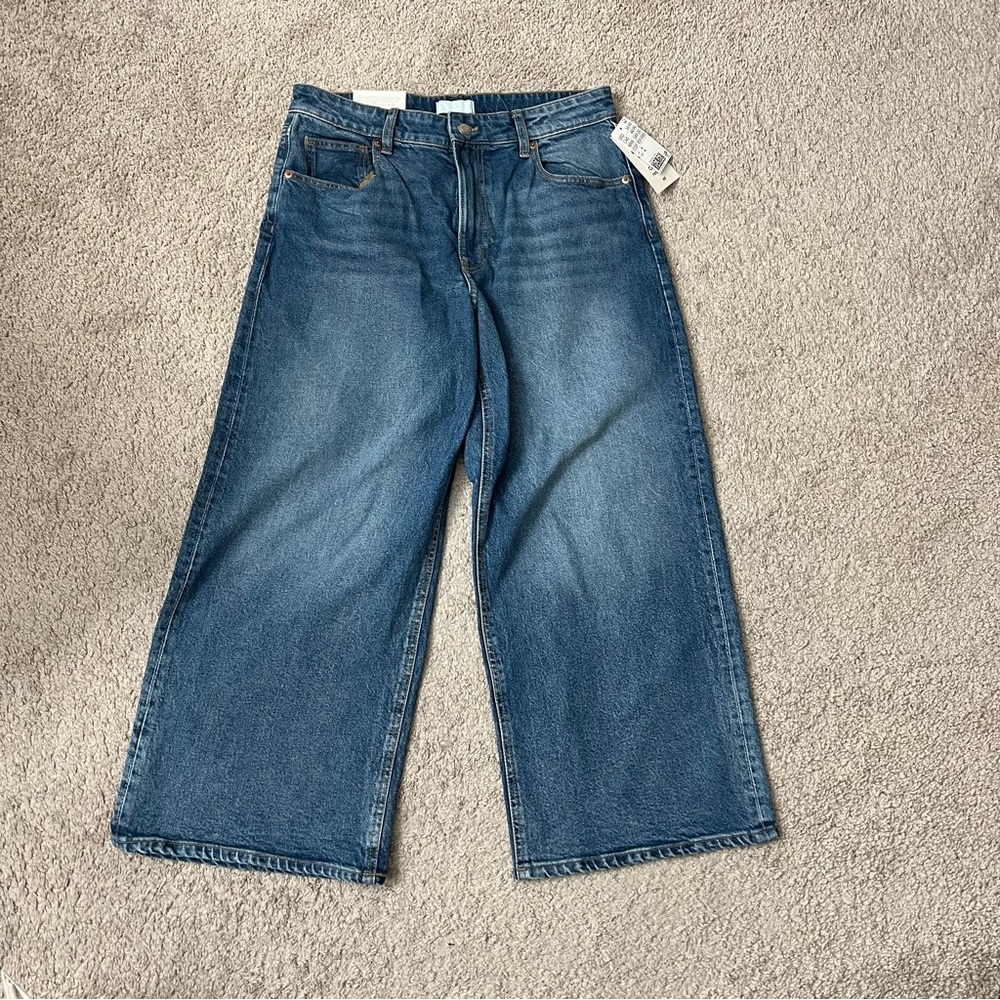 H&M Wide High waist jeans / jorts size US 10